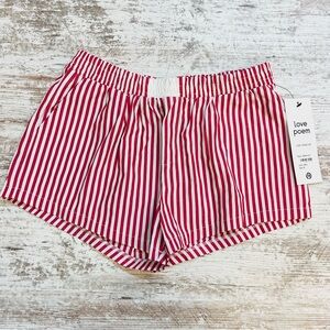 Love Poem Jenna Red Striped High Waist Women's Shorts